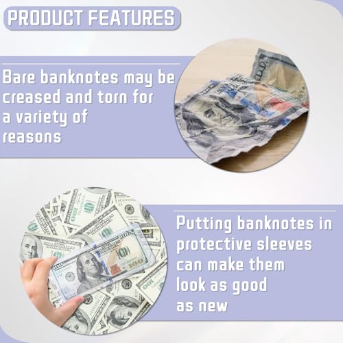 30 Protectores transparentes para billetes de plástico rígido miniatura 4