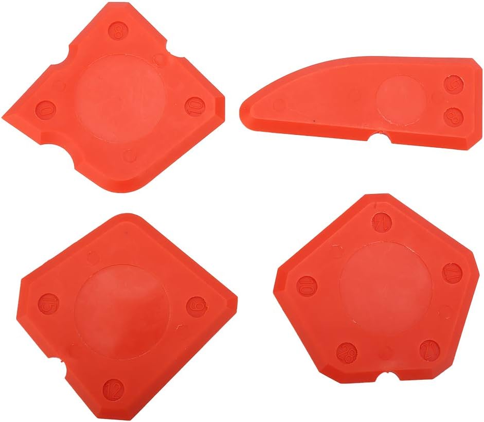 Professional 4PCS Silicone Caulk Tools Kit for Sealant Grout Finishing Multi Shape Scrapers for Smooth Sealing on Any Surface Angle Reusable Easy Clean Home Improvement Too (Red)