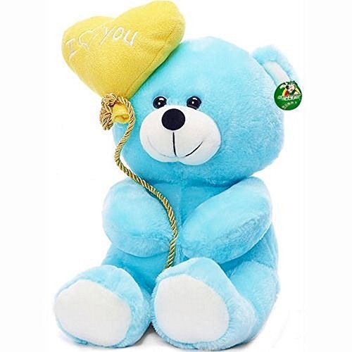 Image of Tickles I Love You Balloon Heart Teddy Soft Stuffed Plush Toy for Kids Baby Girls & Boys Birthday Gifts Valentine's Day Home Decoration (Size: 18 cm Color: Blue)