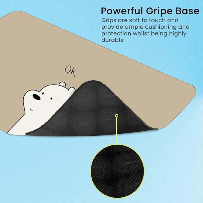 Image of Cute Mouse Pad - Printed Mousepad with Anti-Slip Rubber Base & Smooth Mouse Control for Laptop, Gaming, Notepad, Desktops (Ok Bear !!)