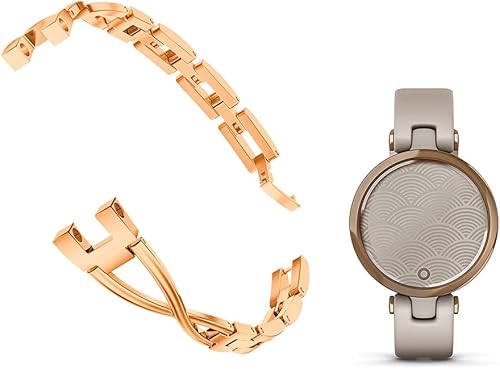Correas de acero inoxidable compatibles con Garmin Lily Smartwatch Correa de repuesto para reloj inteligente estilo X, accesorios elegantes para Oro