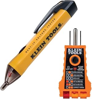 Klein Tools NCVT1PKIT Electrical Tester Kit with Non-Contact Volt Tester, 50 to 1000V AC and GFCI Receptacle Tester, 2-Piece