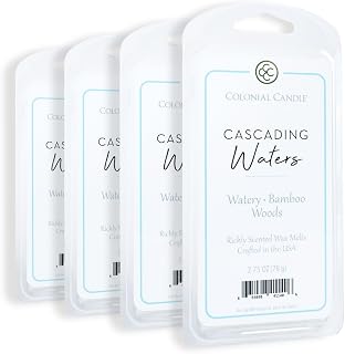 Colonial Candle Cascading Waters Scented Wax Melts, Wax Melt Warmer Cubes, Long Lasting Scented Wax Warmer Cubes, 4 Pack, 6 Cubes Each - Made in The USA
