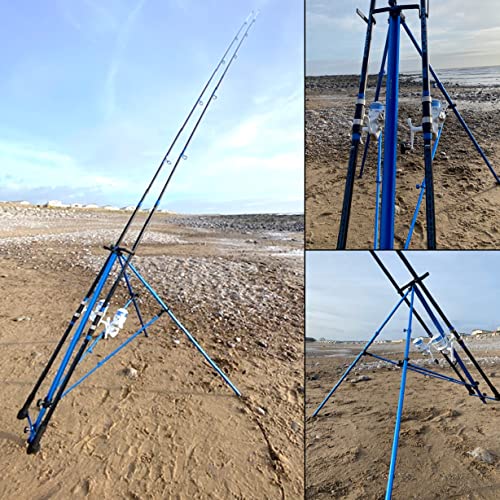 Generic - DELUXE SEA FISHING SET 2 15FT LIDSTERS RODS + 2 LFS BLUE OCEAN SEA REELS TRIPOD