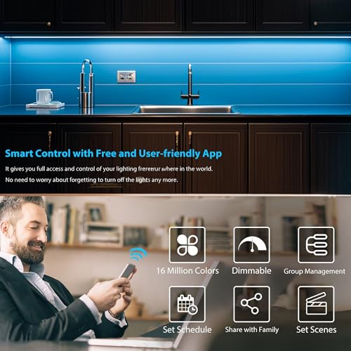 Ysrsai Round WiFi RGB Under Cabinet Lights thumbnail 9