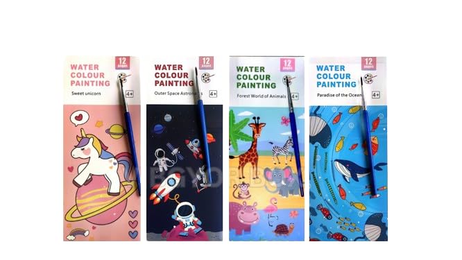 VIBGYOR BOX DIY Water Color Bookmark Combo - Unicorn, Space, Animal, Ocean Themes (4 books and 4 paint brush) (B0D8KV6LVG) Amazon Price History, Amazon Price Tracker