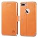 iPhone 7 Plus Case, iPhone 7 Plus Wallet Case, SHIELDON Genuine Leather Flip Magnetic Wallet Full Protection Cover Case with Card Holder and Kickstand Compatible with iPhone 7 Plus (5.5 inch) - Brown