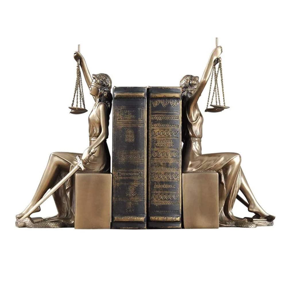 Serre-livres figurine bronze Lady Justice, le cadeau idéal pour juriste et passionné de droit