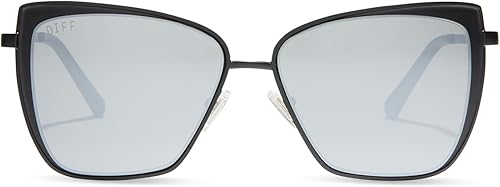 Vista 5 de DIFF Grace Cat Eye - Gafas de sol de metal para mujer, ligeras, de gran tamaño, protección UV400