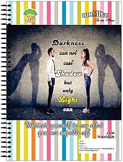 amblitz Spiral Notebook 400 Pages A4 Size Single Line Ruled Beautiful Covers with Motivational Quotes Pack of 1 Notebook School College Student Notemaking Notebook 70 GSM Thick Paper