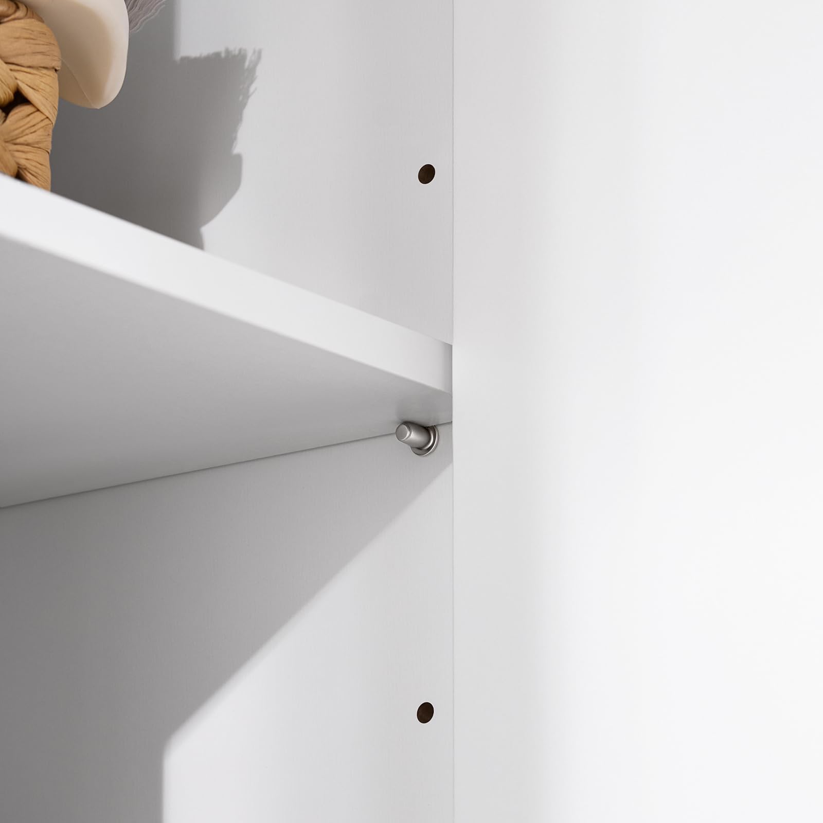 SoBuy Mueble Baño Estrecho con Cesto para Ropa Sucia 37x170x70 cm | Armario Lavadero Alto 170 cm Estrecho con 2 Puertas y Estante Abierto Columna Baño Blanca para Almacenaje Compacto BZR150-W