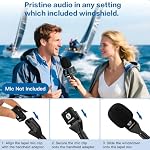 ZealSound Mic Poignée pour DJI Mic Mini/2/3, RODE sans fil GO 2/3, Hollyland Lark M1/C1, BOYA Mini & Plus, Support de micros sans fil Lavalier pour les entrevues, Vlogging, YouTube, TikTok, Rapports
