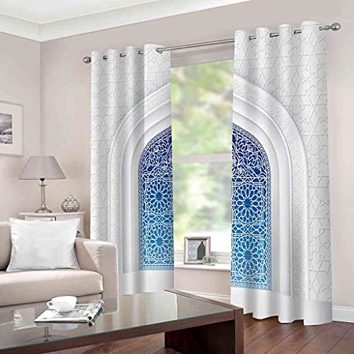 Rideau isolant thermique et insonorisant blanc 264x160 cm à oeillets - 3
