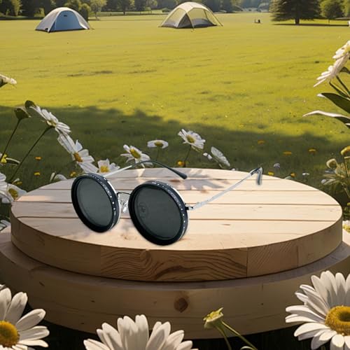 Adjustable Tint Sunglasses, 1-9 Gears Rounded Polarized Glasses with Filter Lenses, Easy to Carry Sunglasses for Men Women4