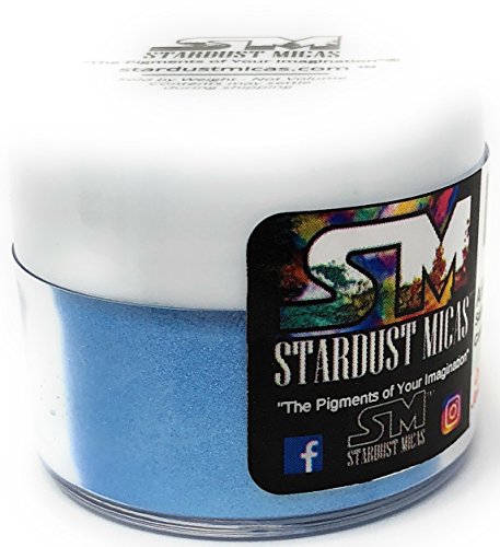 Stardust Micas Pigment Powder Cosmetic Grade Colorant for Makeup, Soap Making, Epoxy Resin, DIY Crafting Projects, Bright True Colors Stable Mica Batch Consistency (10 Gram Jar, Ariel Blue)