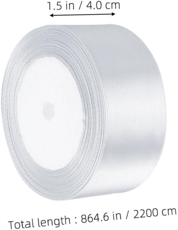 5 Rolls White Satin Ribbon for DIY Crafts and Present Wrapping Smooth Curling Balloon Ribbon for Wedding Christmas Party Decorations Cake Packaging Hair Bow Accessories Versatile