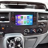 4+64G Double Din Car Stereo with CarPlay Wireless for Ford Transit Mk7 2007-2013 7 Inch HD Touchscreen 2 Din Car Radio Head Unit for Android Auto Mirror Link, BT, FM, EQ SWC/UI Backup Camera