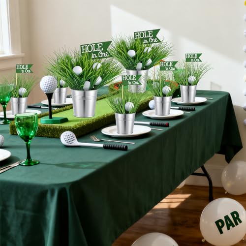 Acellegic 8 Set 162 Pcs Golf Party Table Decorations Sport Themed Party Centerpieces 8 Metal Bucket 24 Mini Golf 120 Artificial Grass 8 Flags and 2 Flower Mud for Sport Birthday Decor by Acellegic - Image 7