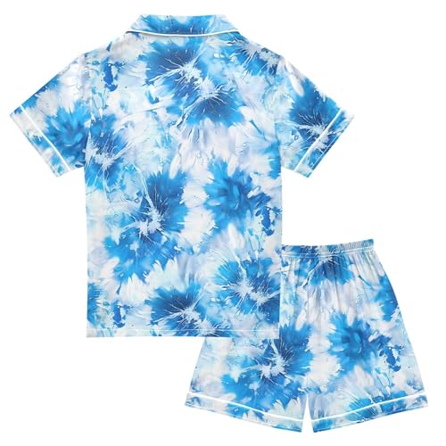 Cute Summer Pajamas Sets Satin Silk Sleepwear Button Down Shorts 2 Piece Loungewear2