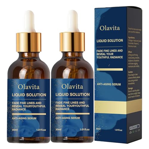 2PCS Olavita Serum, Olavita Liquid Solution, Reduce Fine Lines Wrinkles, Advanced Face Serum for All Skin Types, Women Men (30ml X 2)