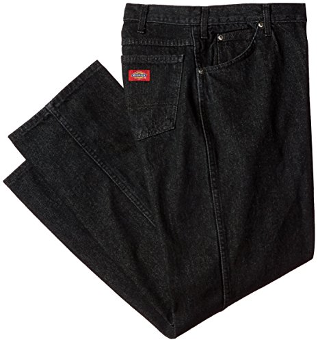 Dickies Occupational Workwear C993RBK 50x30 Denim Cotton Regular Fit Men's Industrial Jean with Straight Leg, 50