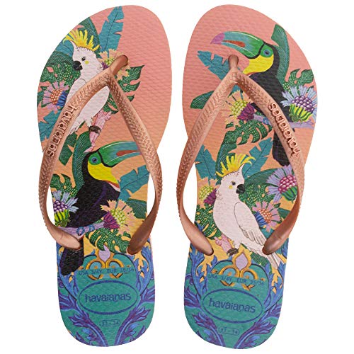 Chinelo Slim Tropical, Havaianas, Feminino, Rosa Seda, 35/36