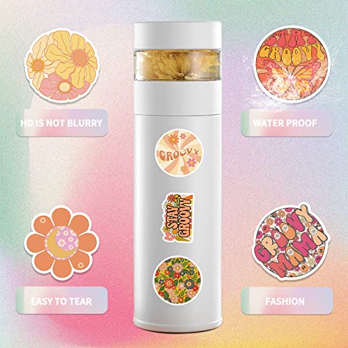 Hippie Stickers,Cute Vinyl Waterproof Vintage Groovy Boho Hippie Stickers For Laptop,Water Bottle, Envelopes, Crafts Scrapbooking,Merry Aesthetic Decorations,Stickers For Kids Aldult（101 Pcs ） #TOP3