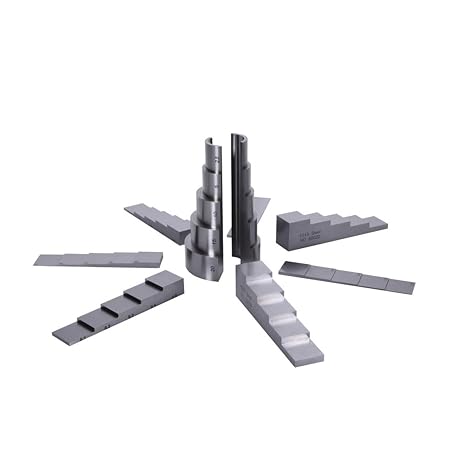 Thickness Calibration Block Test Blocks 1018 Carbon Steel Curved 5-Step Block for Thickness Gauge(0.1-0.5 inch steel)