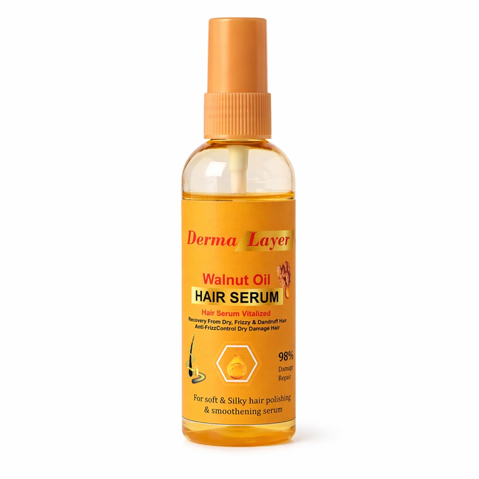 DermaLayer Walnut Oil Hair Serum, Anti-Frizz Control, Damage Repair, for Soft and Silky Hair, 100 ml-image-13