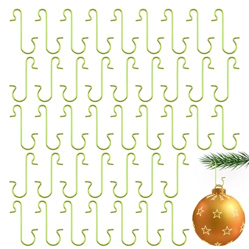 Yicelerate Christmas Bauble Hooks Christmas Tree Hooks for Baubles Xmas Ornament Hook Green Xmas Tree Hanging Decorations Hook
