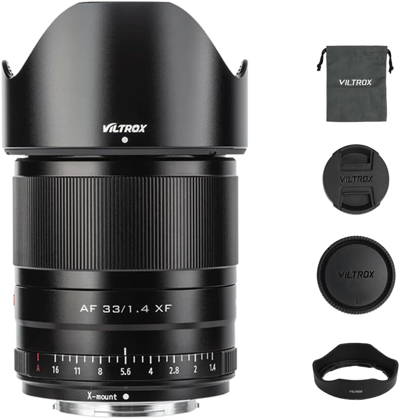 VILTROX 33mm F1.4 STM Auto Focus Prime Lens APS-C for Fuji X Mount Mirrorless Camera Black XA7 XA5 XA3 XA2 XT3 XT4 XT2 XT1 XT30 XT20 XT10 XT200 XT100 XH1 XPro2 XPro1