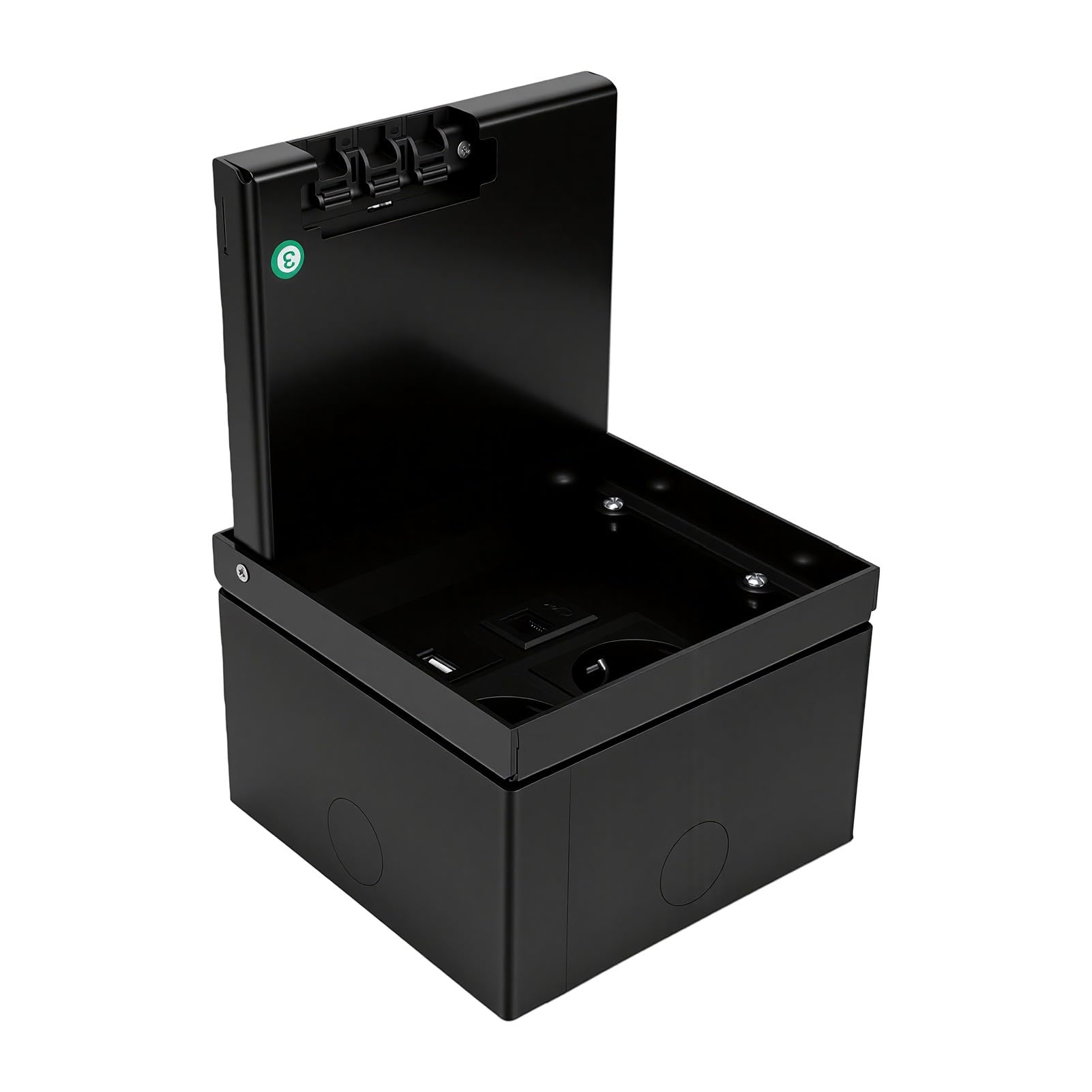 Prise de Sol Encastrable, Double Prise avec Ports USB A C et | Panneau en Acier Inoxydable PC, étanche, Clapet Anti-eau, Comptoir, bureau.