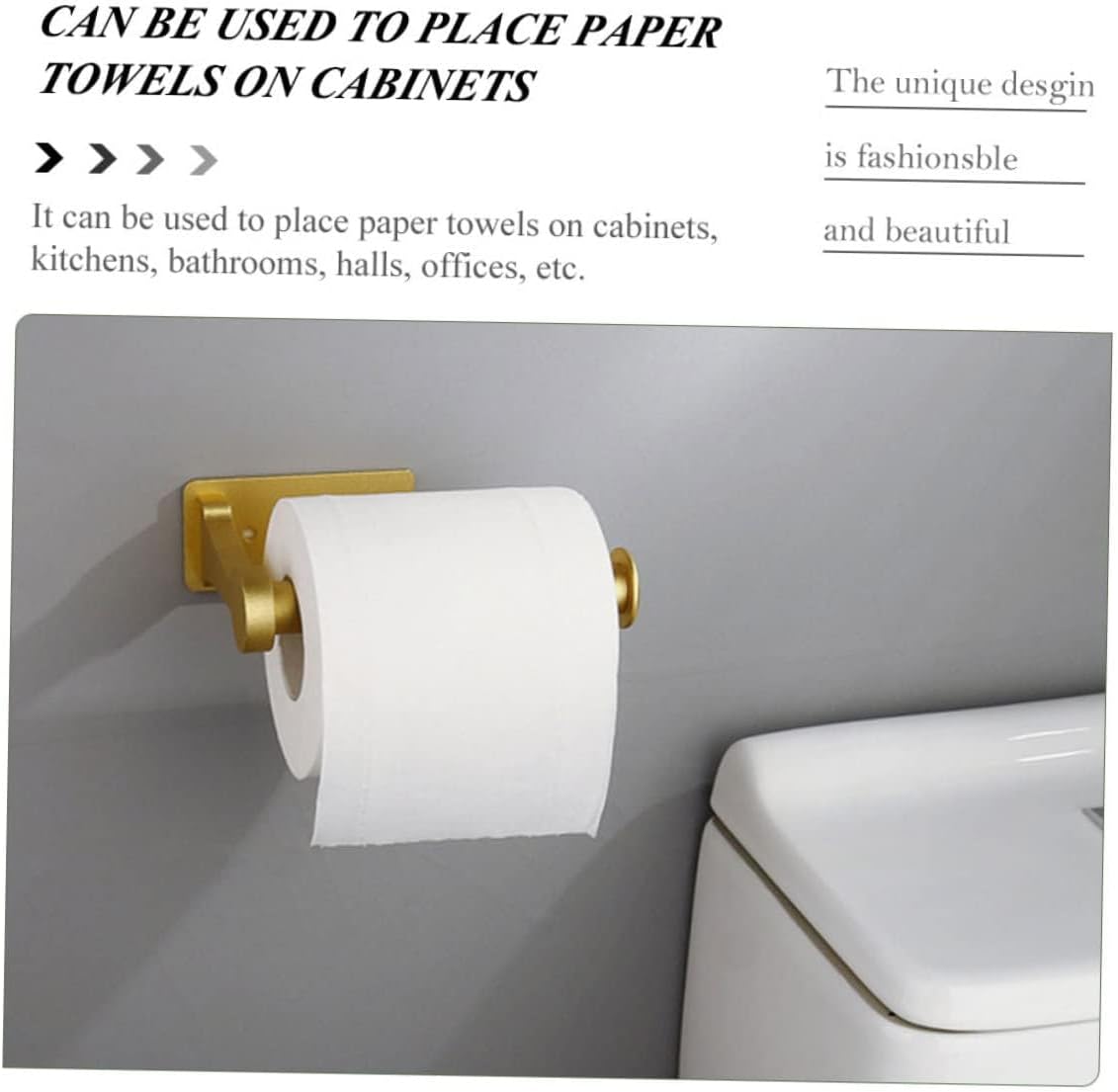 Gold Toilet Paper Holder Wall Mount, Stylish Bathroom Roll Holder for RV & Camper Decor