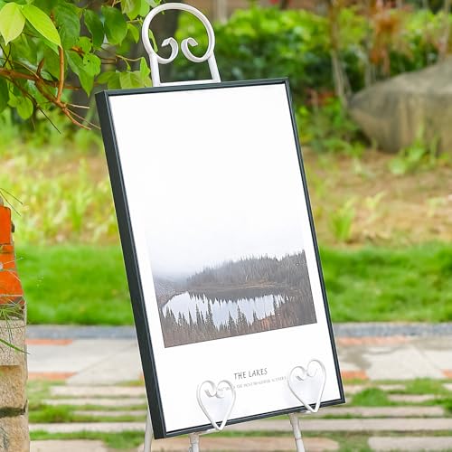 Extra Large Free Standing Adjustable Display Stand Easel with Chain Support, Retro White Decorative Metal Foldable Floor Standing Easel for Display Mirror Wedding Welcome Signs, 16.3" x 19.3" x 56" by YiLifebes - Image 6