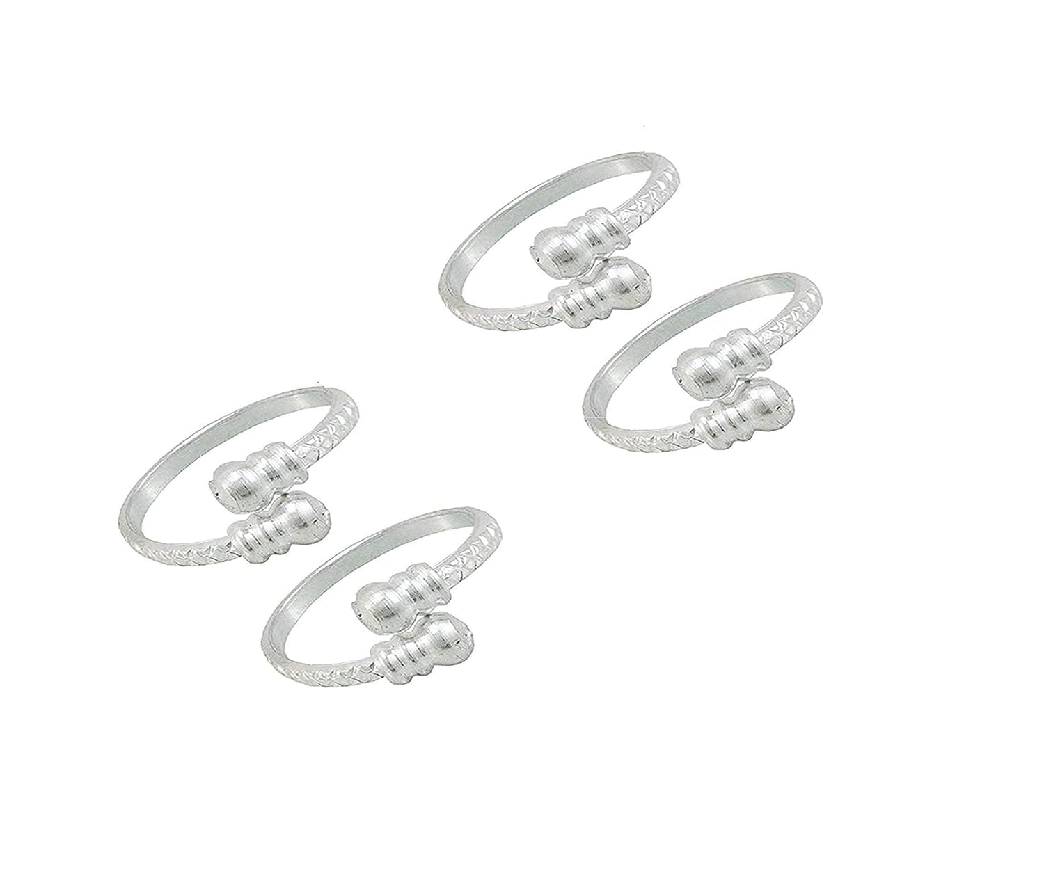 fashion accessories Toe Ring Artificial Sterling Silver Plaine Simple and look cute Toe Rings (Bichhiya) Adjustable Jewelry for Women. Set of 2 Pairs Toerings. (001-2 Pairs-picture-13
