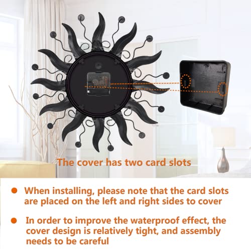 Hobyluby 13'' Indoor Outdoor Clocks, Sun Wall Clock Silent Non-Ticking For Patio, Home Decorations #TOP6