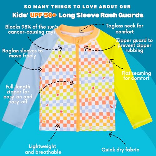 Image of SwimZip UPF 50+ Long Sleeve Rash Guard for Boys' and Girls' - Baby, Toddler, Kids