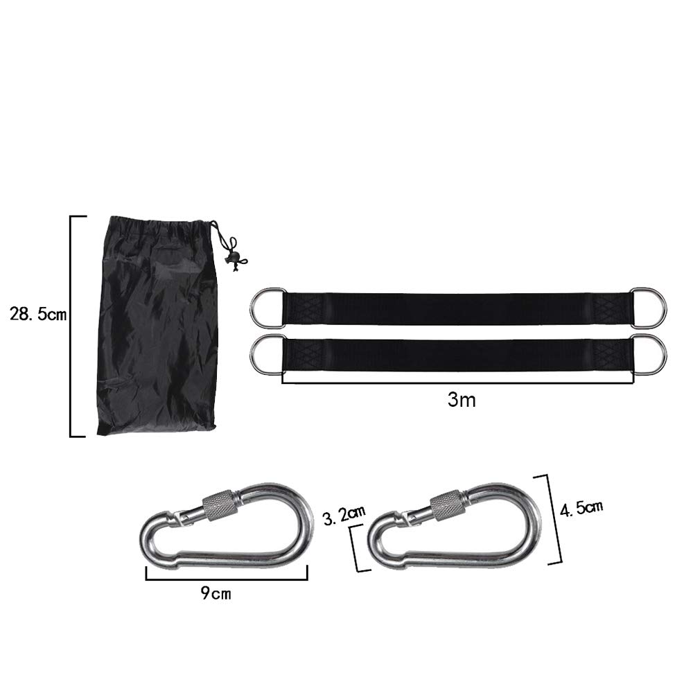Kit de sangles de suspension de balançoire de 3 m, sangles de verrouillage robustes pour balançoires à disque de pneus, hamacs, durables, réglables, installation facile, parfait pour s'amuser en plein