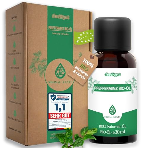 DasXgut – Aceite de menta – Certificado ORGÁNICO para el consumo – Aceite de menta ORGÁNICO puro de Grecia – Aceites esenciales – Difusor de aceite aromático – Alimentos certificados [100% NATURAL]