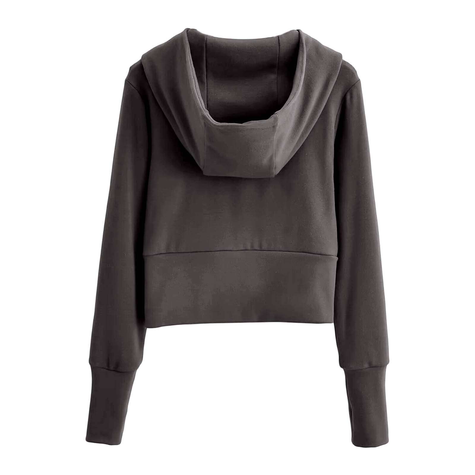Chaqueta con Capucha y Cremallera de Color Liso con Cuello Alto para otoño e Invierno, Sudadera Ajustada