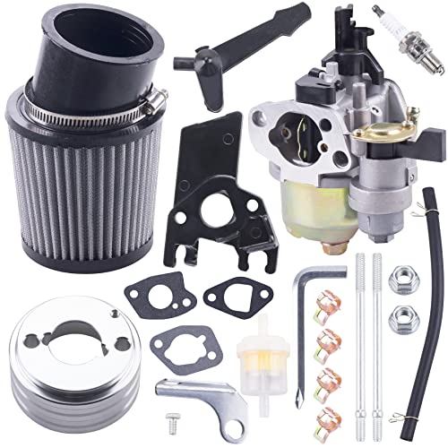 Mrelc High Performance Upgraded Carburetor Air Filter Adapter Intake Spark Plug Kit Fit For Predator 212Cc 6.5 Hp Honda Gx160 Gx200 196Cc Coleman Ct200U Trail Ct100U Mini Bike Go Kart Racing (Silver) #TOP15