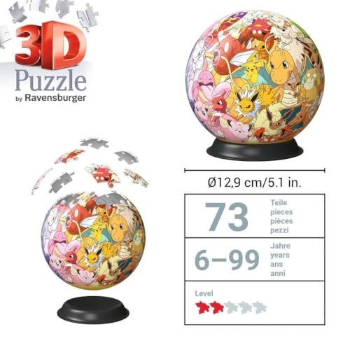 Puzzle 3D Ball 72 pièces : Pokémon Ravensburger France - vue 8