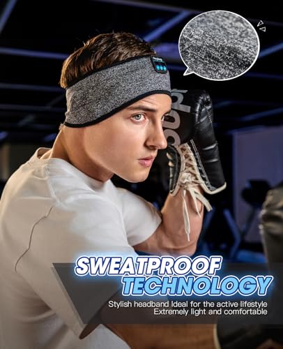 Image of Perytong Sleep Headphones Bluetooth 5.4, Wireless Sleeping Headphones with Ultra-Thin HD Stereo Speakers, Breathable Sport Earphones for Sleeping Jogging Yoga & Workout