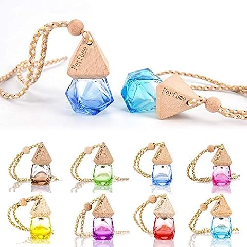 AtfArt 8 Pcs Car Air Freshener 6ml Refillable Car Perfume Scent Car Smell Air Fresheners for Women Perfume Bottle Hanging Accessories Air Purifiers Diffuser for Car Home Room Decoration Cover