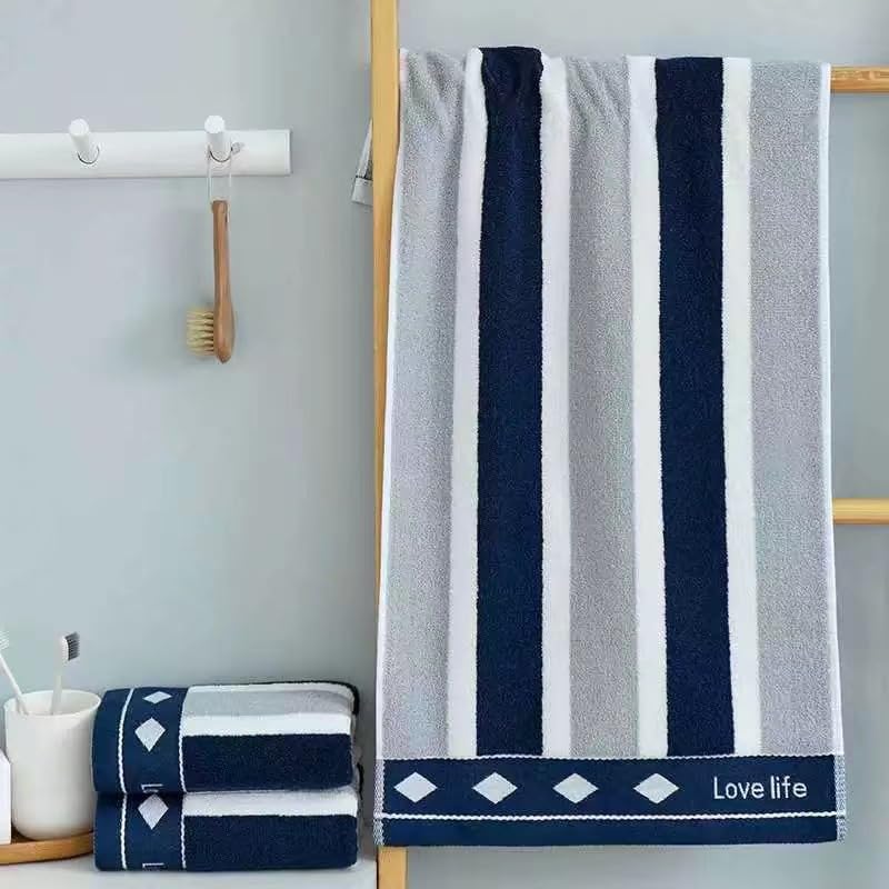 Serviettes de toilette anti-irritation en coton doux pour peaux sensibles bleu