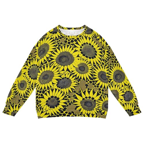 JUNZAN Sunflower Yayoi Kusama Continuous Little Girls Hooded Sweatshirt Crewneck Hoodie for Boys Party 4T