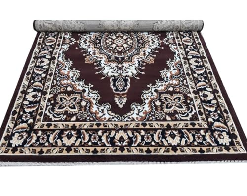 Image of Traditional Area Rug 6x8 Feet - Multi Color Floral Kashmiri Style Living Room Bedroom Non-Slip BCF Home Decor