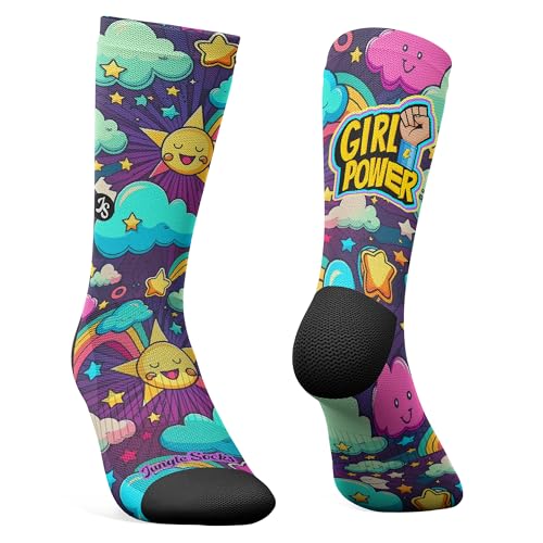 Jungle Socks Chaussettes de sport longues colorées et amusantes pour hommes et femmes, pour le CrossFit, le cyclisme, la course à pied, le VTT. Conçu en Europe. 39-42 EU.