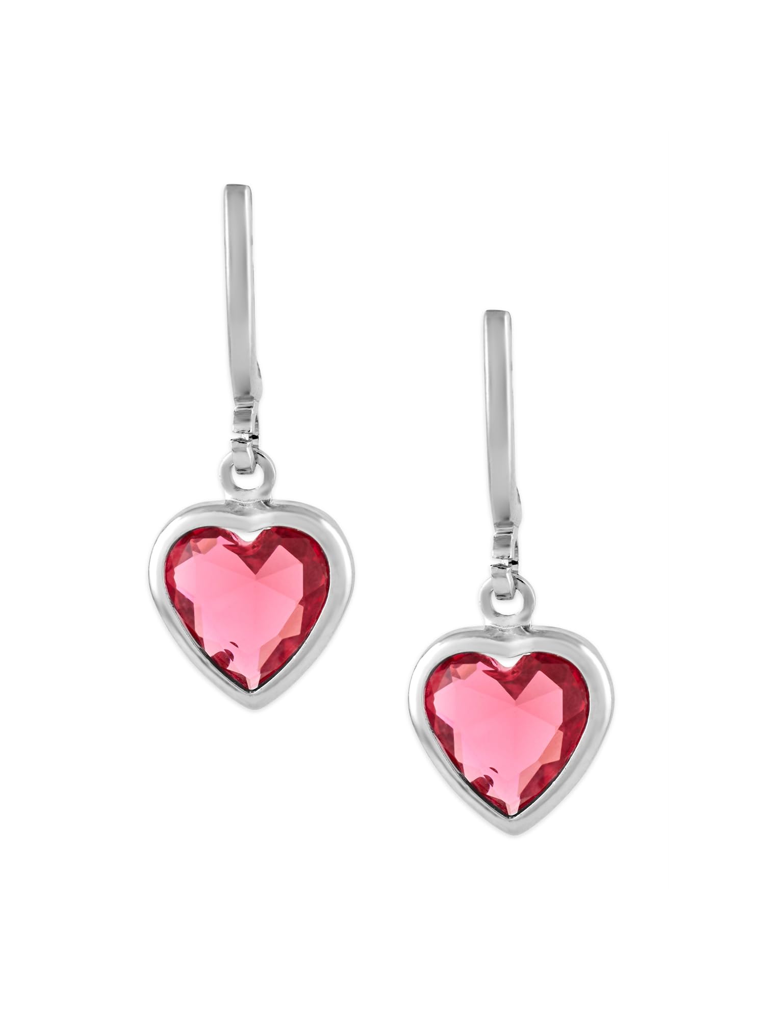 Zaveri Pearls Pink Stone Contemporary Brass Heart Drop Earring For Women-ZPFK17140 (B0CS9JXCMY) Amazon Price History, Amazon Price Tracker