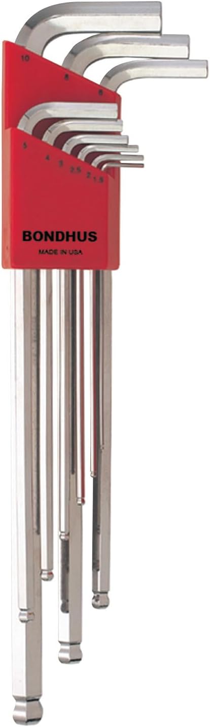 17099, Set 9 BriteGuard Plated Ball End L-wrenches 1.5-10mm XL
